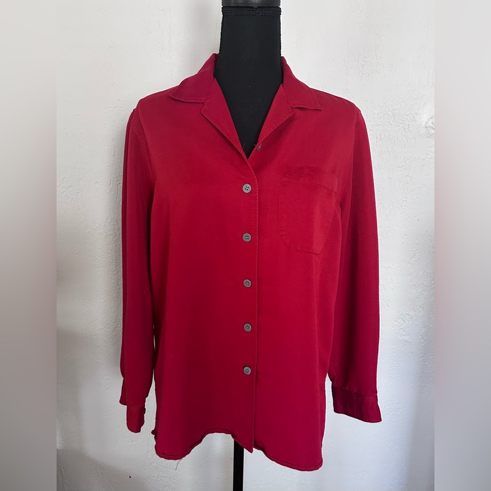 Red Long Sleeve Button up